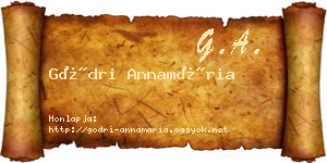 Gödri Annamária névjegykártya